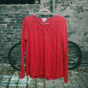 Old Navy Red Embellished Blouse